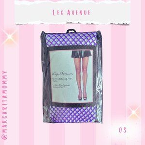 Leg Avenue Purple Spandex Industrial Net Tights Fish Nets Leggings